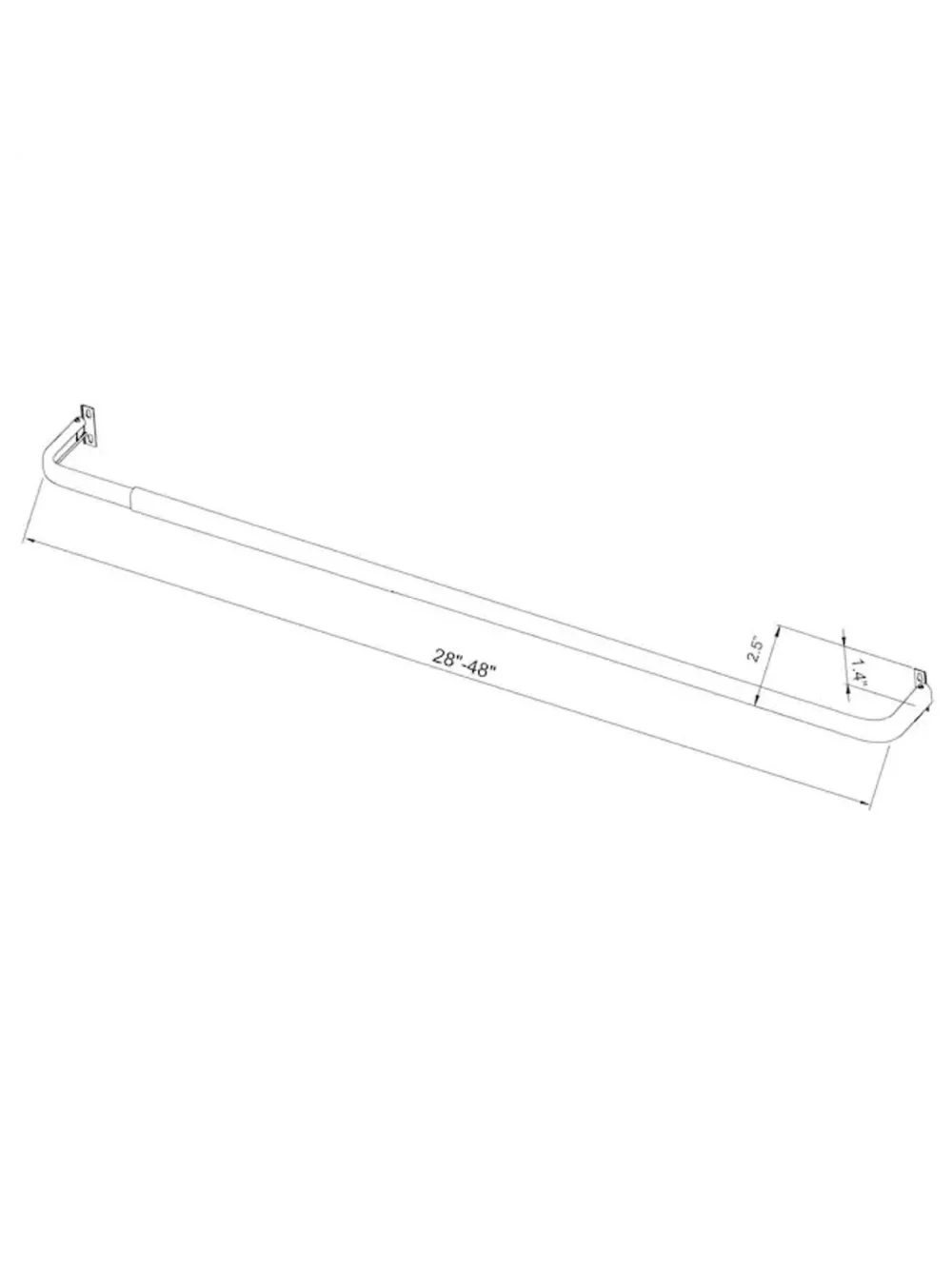 White Steel Single Curtain Rod Set(2) ⭐️🆕⭐️Adjusts 28”- 48” w/Hardware